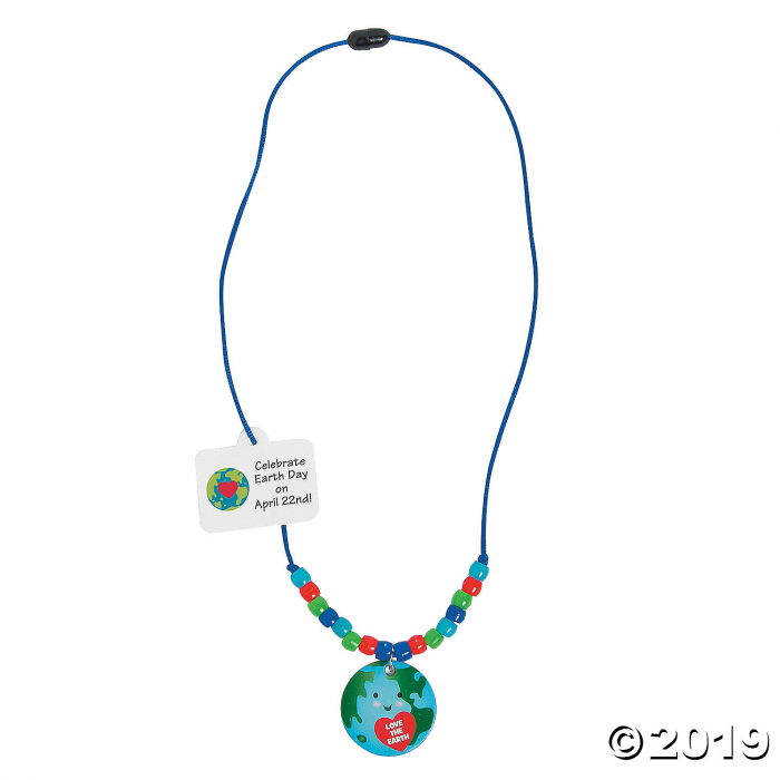 Earth Day Beaded Necklace Craft Kit (Makes 12)