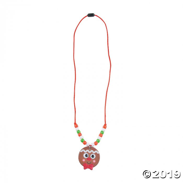 Gingerbread Beaded Necklace Craft Kit (Makes 12)