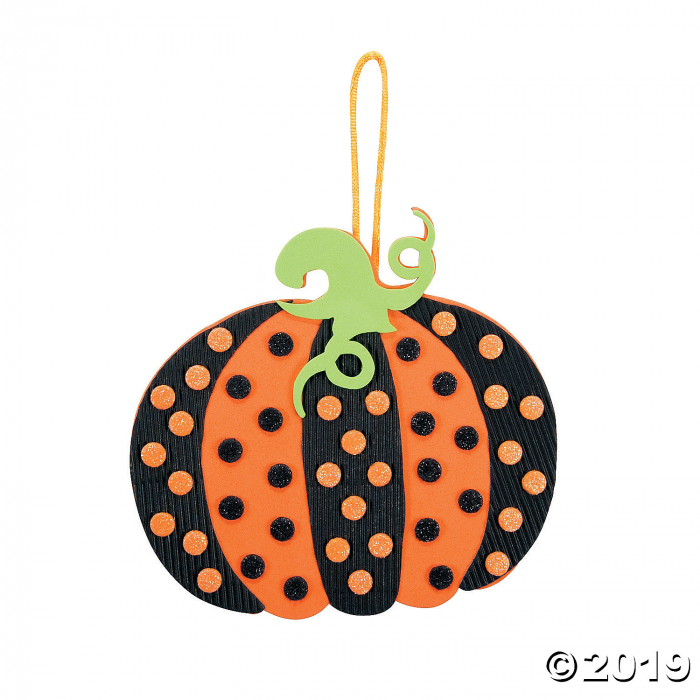 Polka Dot Pumpkin Ornament Craft Kit (Makes 12)