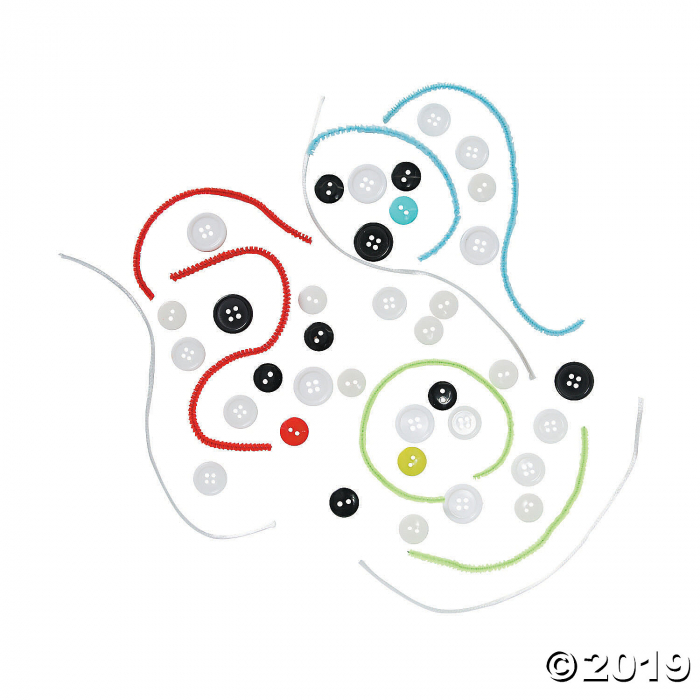 Button Snowman Ornament Craft Kit (Makes 12)
