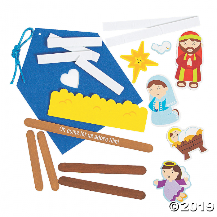 Nativity Craft Stick Ornament Craft Kit (Makes 12)
