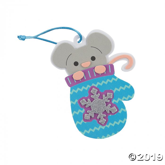 Winter Mouse in Mitten Ornament Craft Kit (Makes 12)