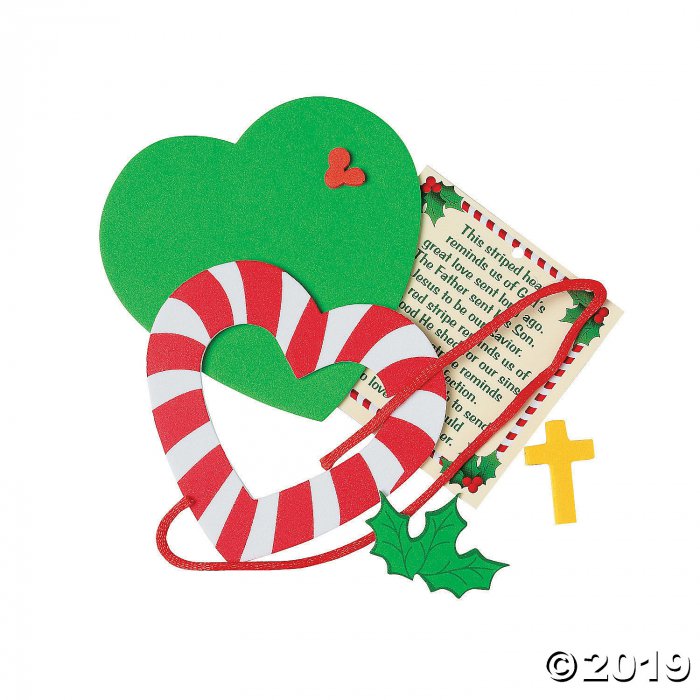 Candy Cane Heart Ornament Craft Kit (Makes 12)