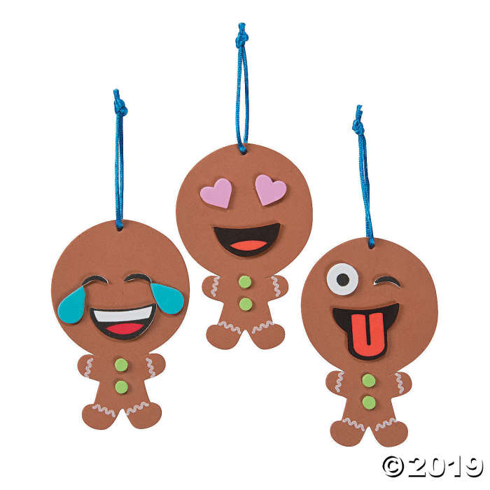 Emoji Gingerbread Ornament Craft Kit (Makes 12) | GlowUniverse.com