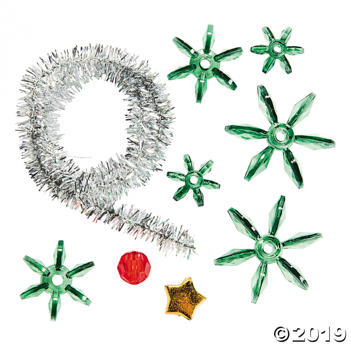 Beaded Tree Christmas Ornament Craft Kit (Makes 12)