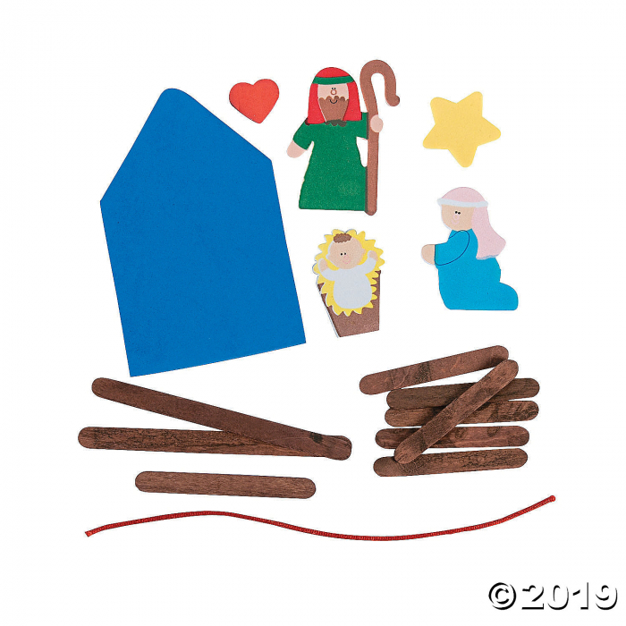 Nativity Craft Stick Religious Christmas Ornament Craft Kit (Makes 12)
