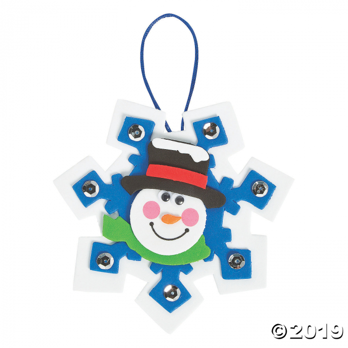 Snowman Snowflake Christmas Ornament Craft Kit (Makes 12)