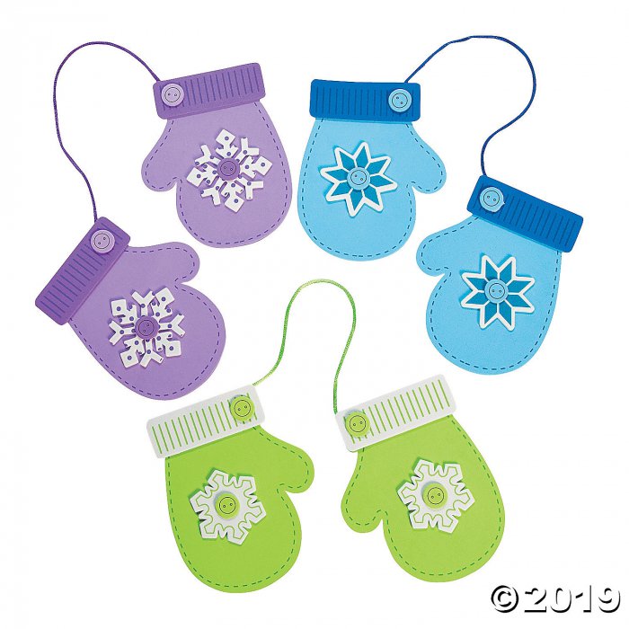 Winter Mittens Christmas Ornament Craft Kit (Makes 12)