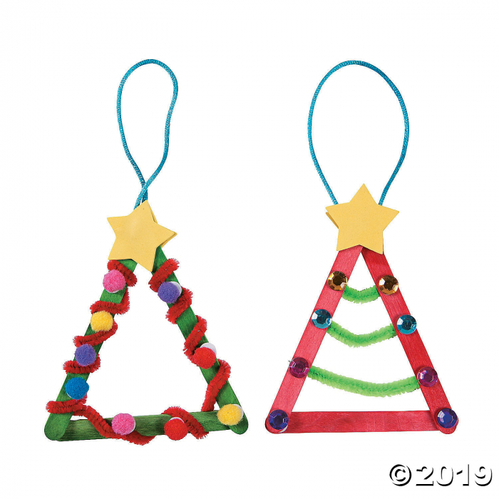 Craft Stick Christmas Tree Ornament Craft Kit (Per Dozen)