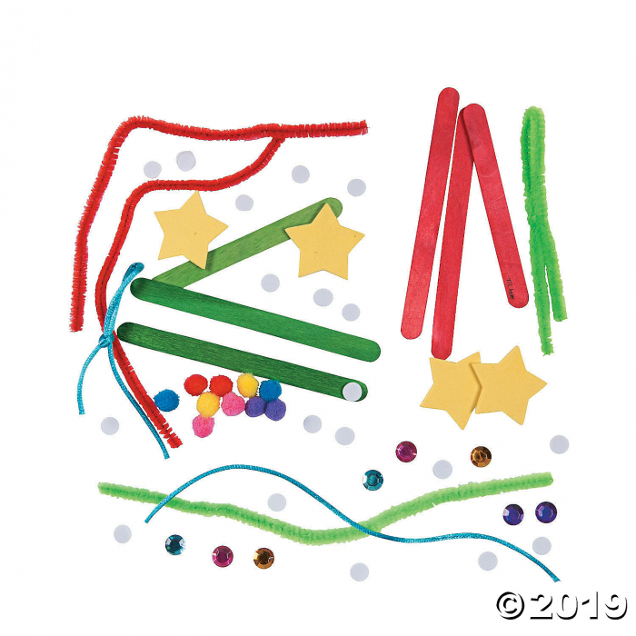 Craft Stick Christmas Tree Ornament Craft Kit (Per Dozen)