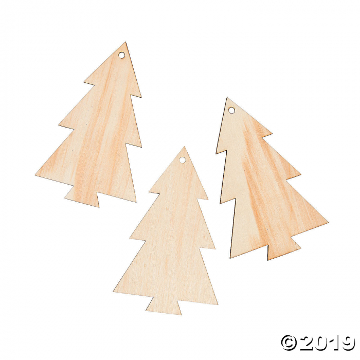 DIY Unfinished Wood Tree Ornaments (6 Piece(s))