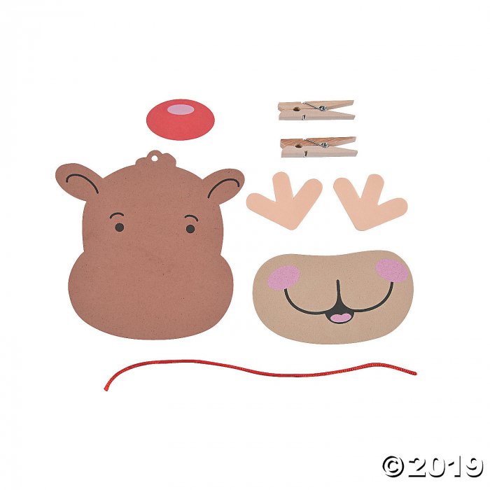 Reindeer Clothespin Antler Ornament Craft Kit (Makes 12)