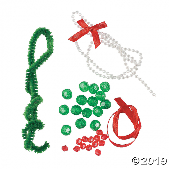 Beaded Heart Christmas Ornament Craft Kit (Makes 12)