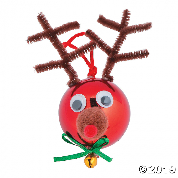 Red Reindeer Christmas Ornament Craft Kit (Makes 12)