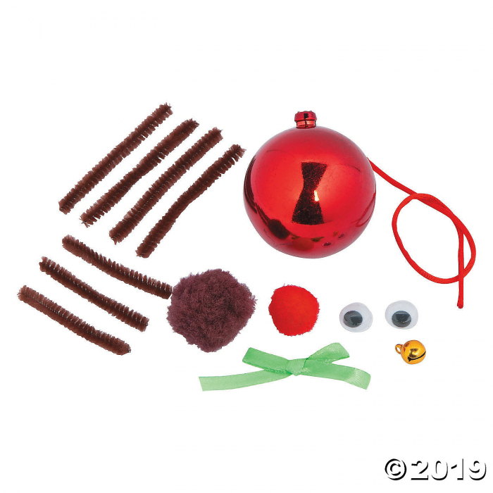 Red Reindeer Christmas Ornament Craft Kit (Makes 12)