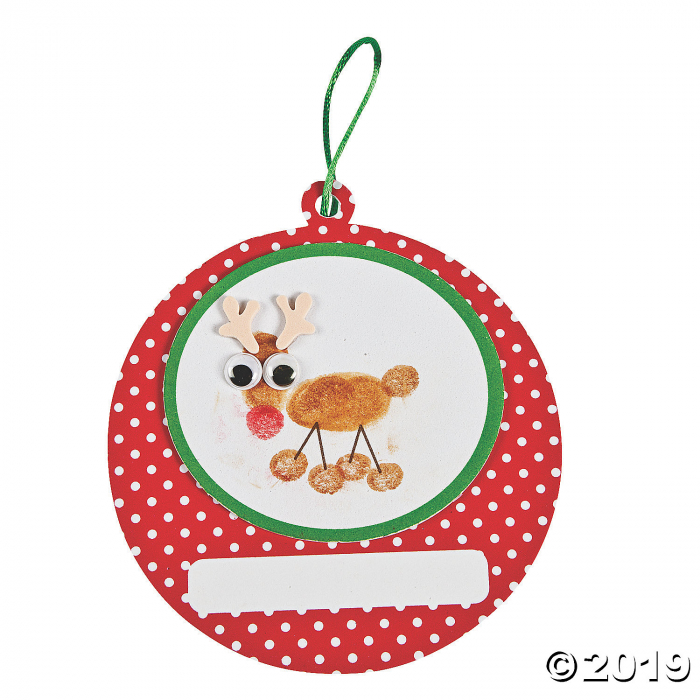 Thumbprint Reindeer Christmas Ornament Craft Kit (Makes 12)