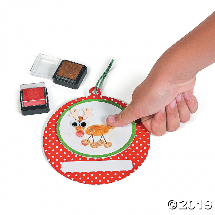 Thumbprint Reindeer Christmas Ornament Craft Kit (Makes 12)