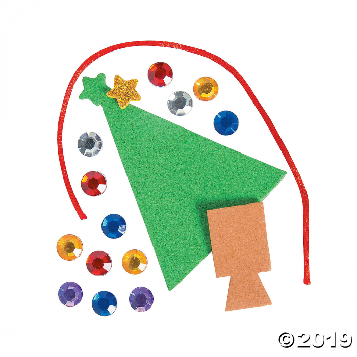 Jewel Christmas Tree Ornament Craft Kit (Makes 12)