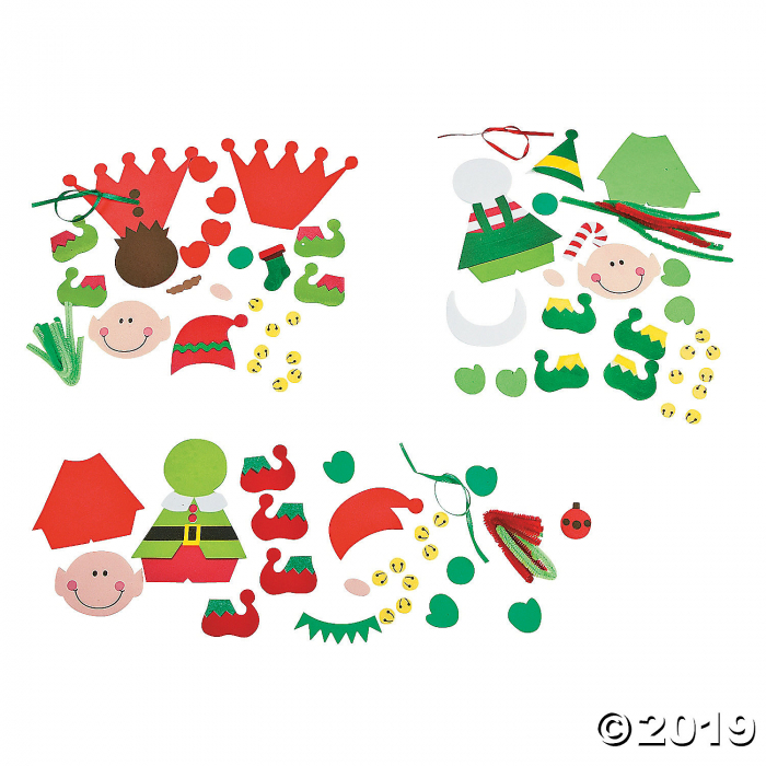 Make-An-Elf Christmas Craft Kit (Makes 12)