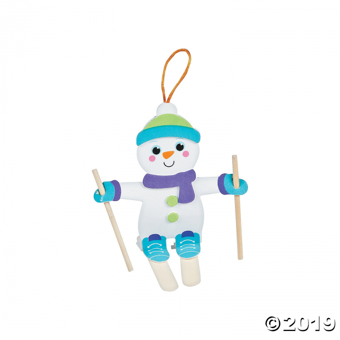 Snowman Skier Craft Stick Ornament Craft Kit (Makes 12)