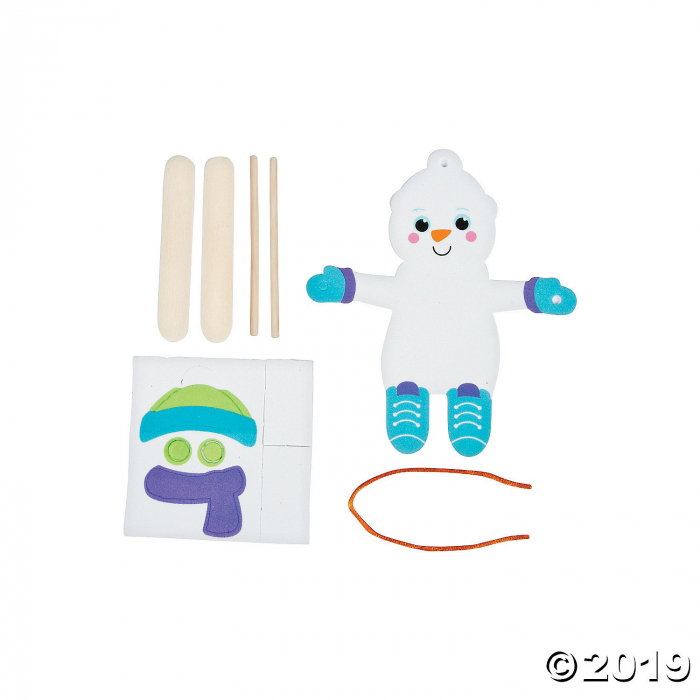 Snowman Skier Craft Stick Ornament Craft Kit (Makes 12)