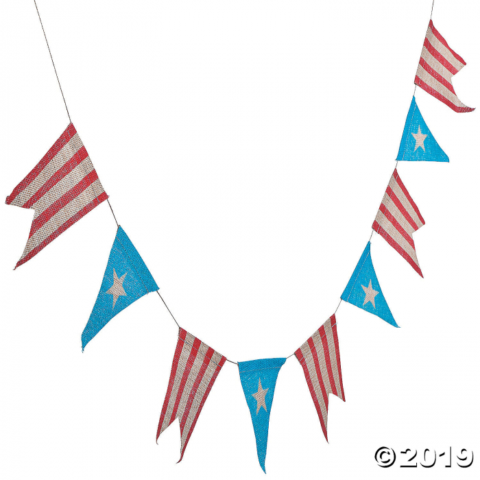 Rustic 4th Of July Burlap Pennant Banner 1 Piece S