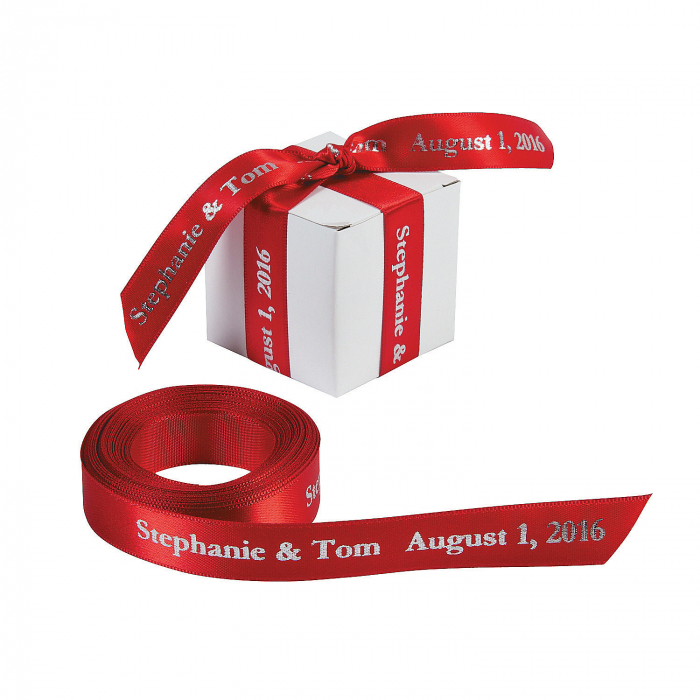 Red Personalized Ribbon - 5/8 (1 Roll(s)) | GlowUniverse.com