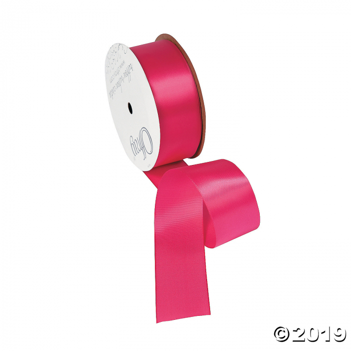 Bright Pink Single Faced Satin Ribbon - 1 1/2 (1 Roll(s))