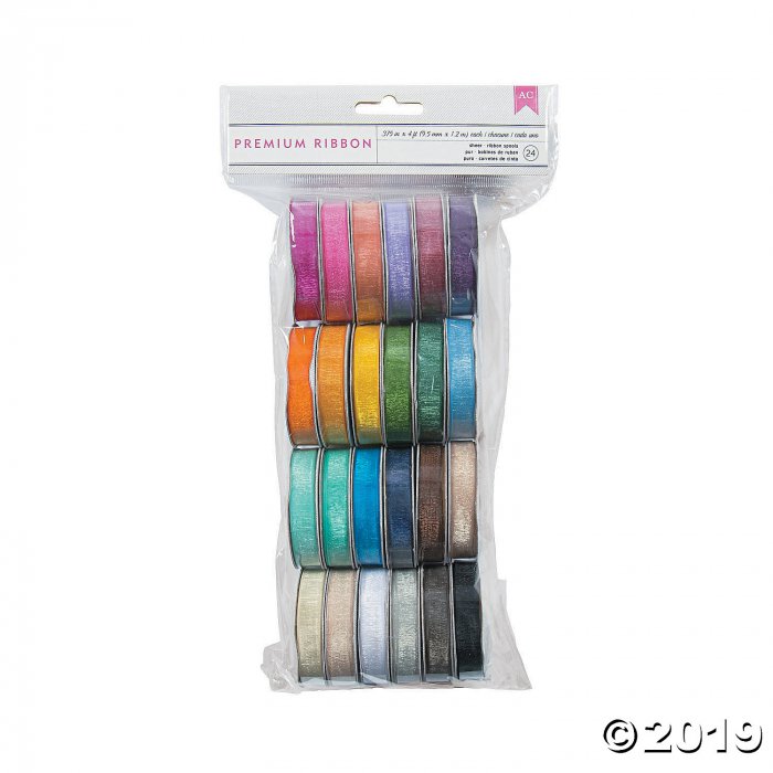 American Crafts Solid Sheer Ribbon 24pc Assortment (24 Piece(s))