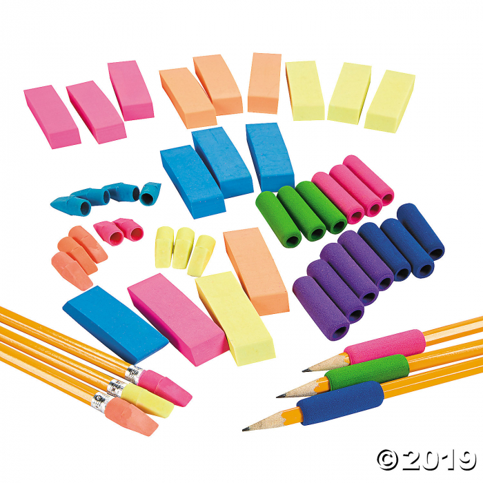 Pencil Grips, Erasers & Toppers (48 Piece(s))