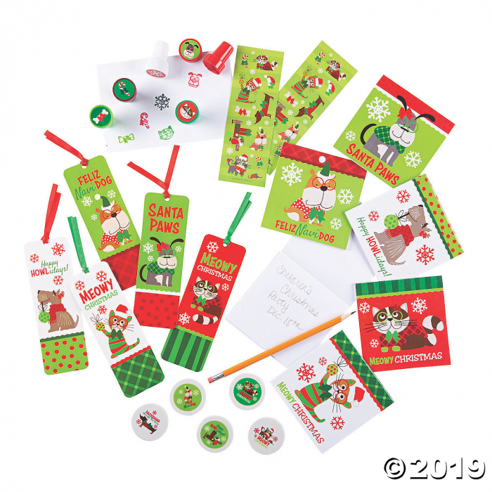 Christmas Cat & Dog Stationery Assortment (50 Piece(s))