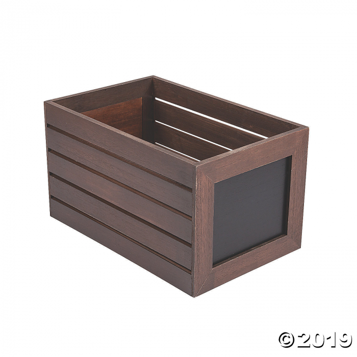 Large Stained Wood Crate with Chalkboard Label (1 Piece(s))