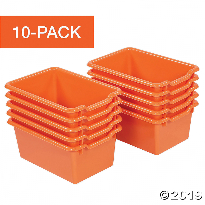 ECR4Kids Scoop-Front Storage Bins, 10-Pack, Orange (10 Unit(s))