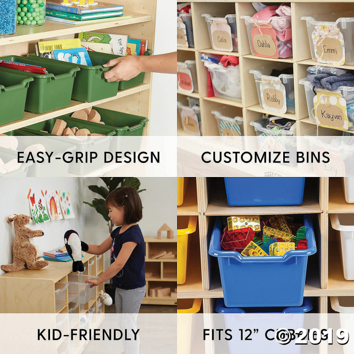 ECR4Kids Scoop-Front Storage Bins, 10-Pack, Orange (10 Unit(s))