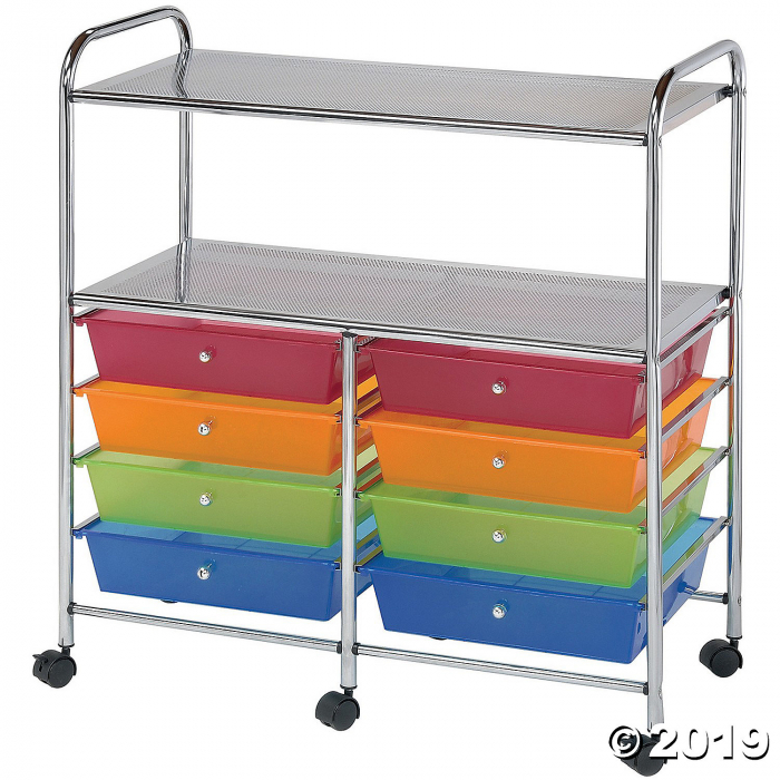 Blue Hills Studio Double Storage Cart W/8 Drawers, Smoke- 13"x32"x15.5 (1 Piece(s))