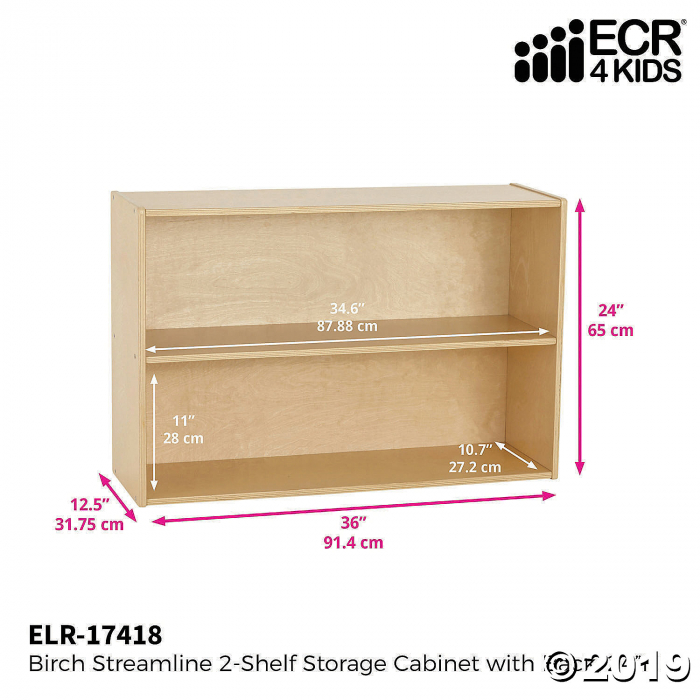 Birch Streamline 2-Shelf Storage Cabinet with Back 24in H (1 Unit(s))