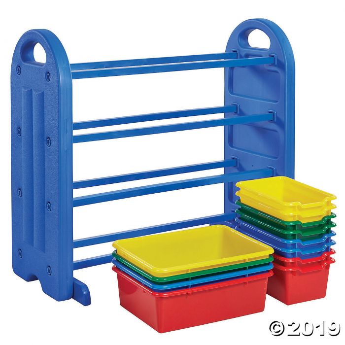 4-Tier Storage Organizer with Assorted Bins - Blue (1 Unit(s))