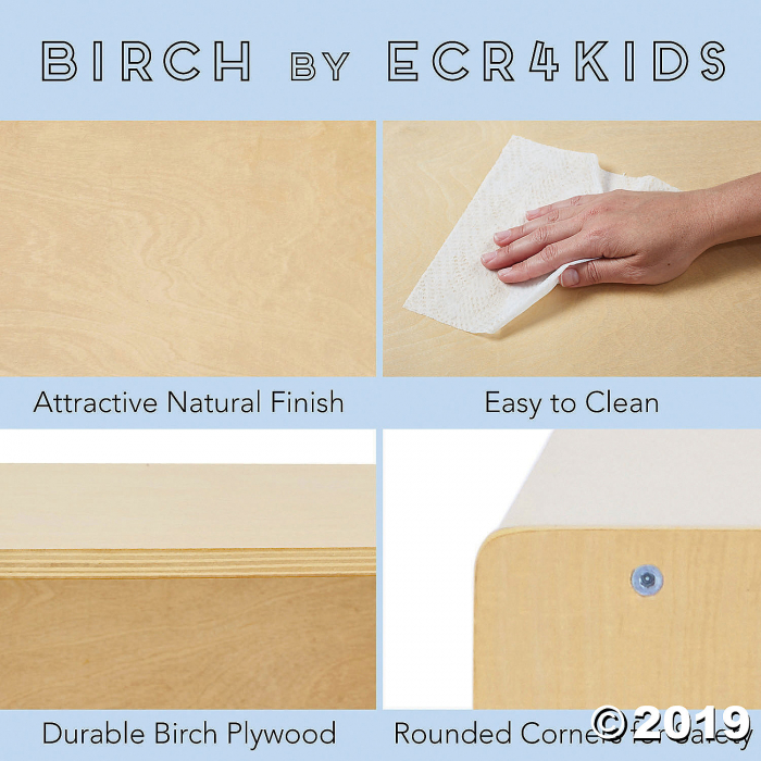 ECR4Kids Birch 30 Cubby Tray Cabinet with 30 Scoop Front Bins, Assorted Colors (1 Unit(s))