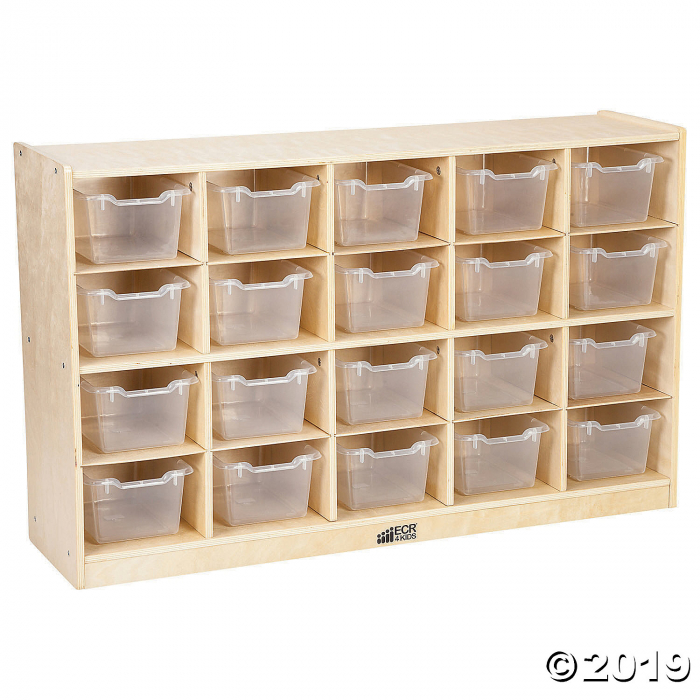 Birch 20 Cubby Tray Cabinet with Clear Bins (1 Unit(s))