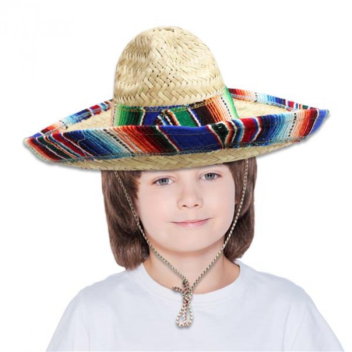 Kid's Sombrero with Serape Trim