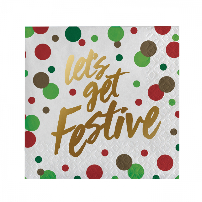 Lets Get Festive Beverage Napkins (Per 16 pack) Lets Get Festive Beverage Napkins (Per 16 pack)