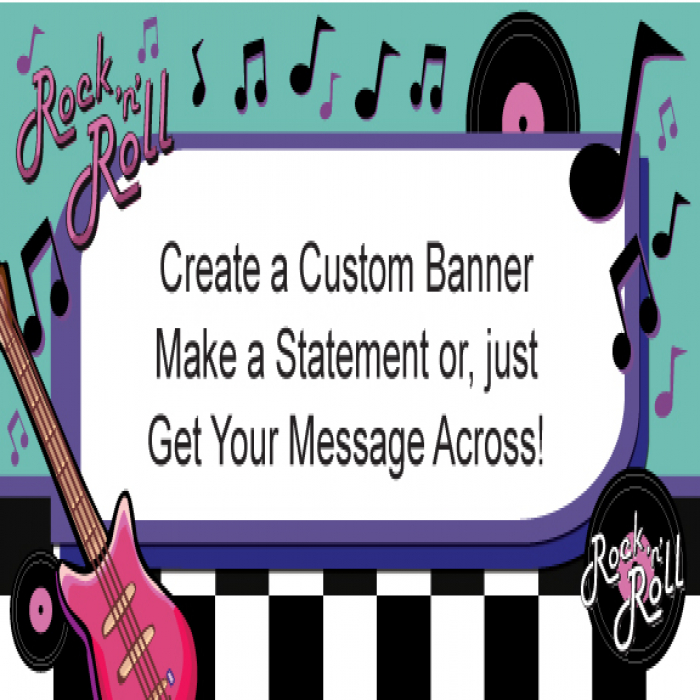 50's Rock 'n' Roll Custom Banner - 12 x 24 50's Rock 'n' Roll Custom Banner - 12 x 24