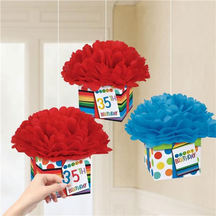 Any Age Fluffy Decorations (Per 3 pack)