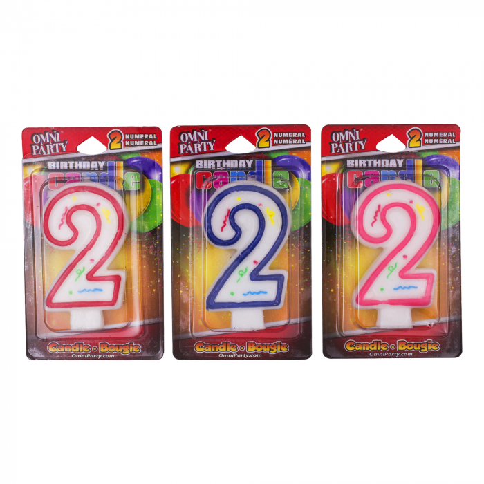 Number 2 Candles (Per 3 pack) Number 2 Candles (Per 3 pack)