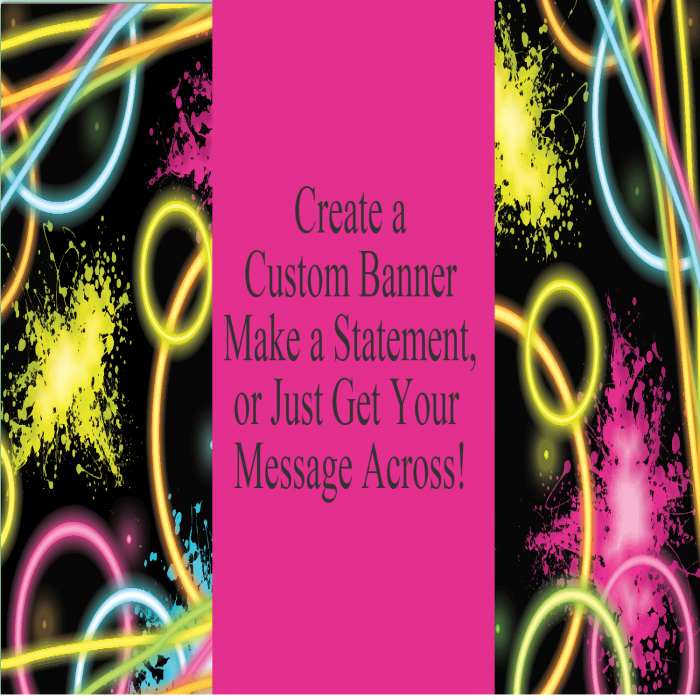 Pink Glow Party Custom Banner - 12 x 24