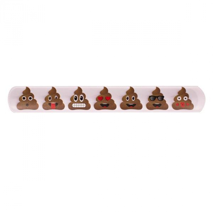 Poop Emojicon Slap Bracelets (Per 12 pack)