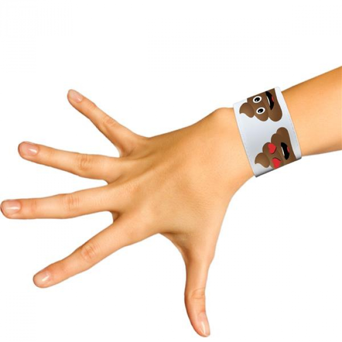 Poop Emojicon Slap Bracelets (Per 12 pack)