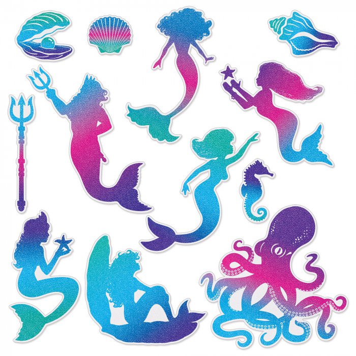 Mermaid Cutouts (Per 12 pack)