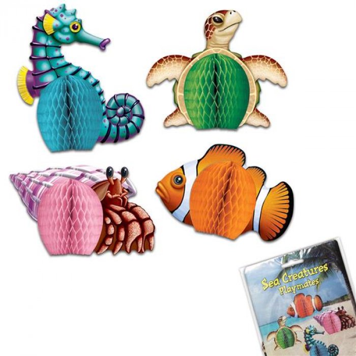 Sea Creatures Decorations (Per 4 pack)