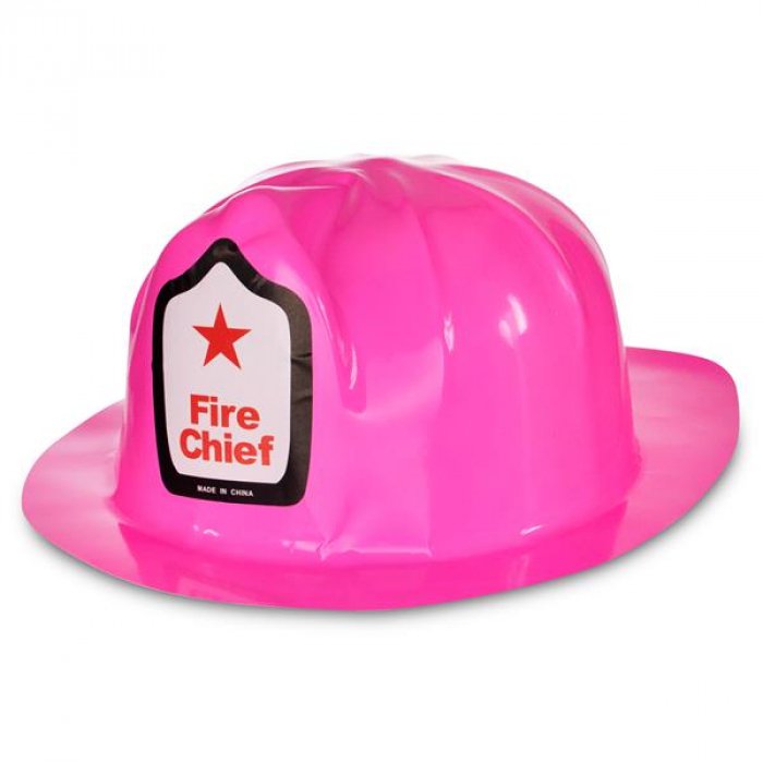 Pink Plastic Fire Helmets (Per 12 pack)